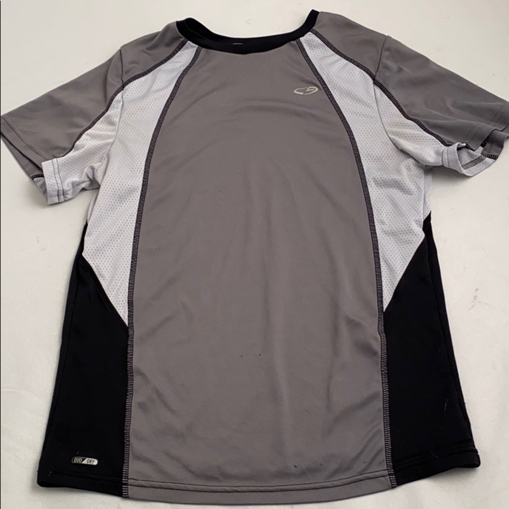 Champion gray and black performance short sleeve tee